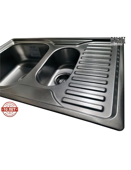 Мойка для кухни из нержавеющей стали прямоугольная Romzha Petrika Satin, 500х780х180 мм - 2