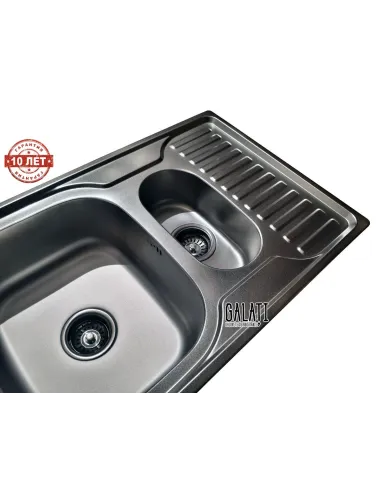 Мийка кухонна металева прямокутна Romzha Petrika Textura, 500х780х180 мм - 2