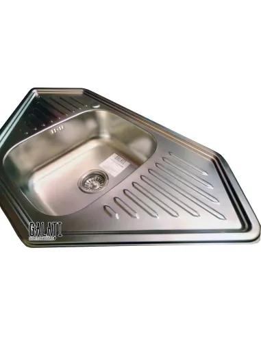 Мойка для кухни из нержавеющей стали угловая Romzha Meduza Nova Textura, 500х950х180 мм - 4