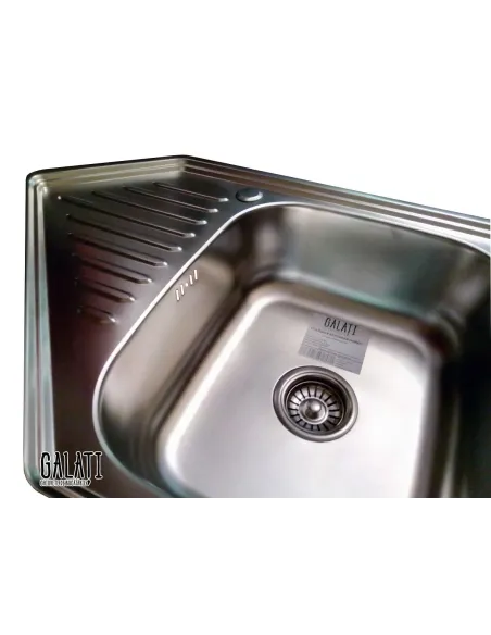 Мойка для кухни из нержавеющей стали угловая Romzha Meduza Nova Textura, 500х950х180 мм - 3