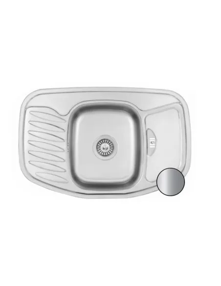 Мийка кухонна металева прямокутна Romzha Rampa Satin, 510х780х180 мм - 1