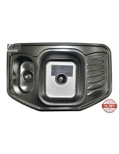 Мийка кухонна металева прямокутна Romzha Rampa 1.5C Textura, 510х780х195 мм - 1