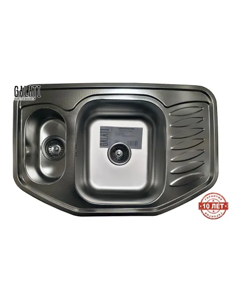 Мийка кухонна металева прямокутна Romzha Rampa 1.5C Textura, 510х780х195 мм - 1