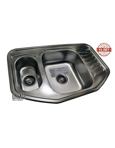 Мийка кухонна металева прямокутна Romzha Rampa 1.5C Textura, 510х780х195 мм - 2