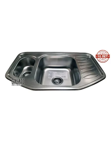 Мийка кухонна металева прямокутна Romzha Rampa 1.5C Textura, 510х780х195 мм - 3