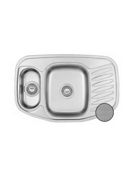 Мийка кухонна металева прямокутна Romzha Rampa 1.5C Textura, 510х780х195 мм - 4