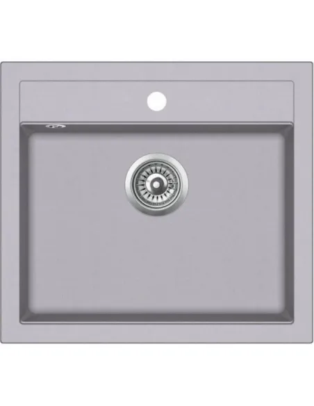Мойка кухонная каменная Adamant Prizma 500х590 мм, прямоугольная, серая - 1