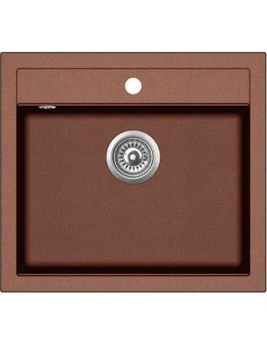 Мойка кухонная каменная Adamant Prizma 500х590 мм, прямоугольная, коричневая - 1