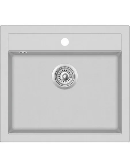 Мойка кухонная каменная Adamant Prizma 500х590 мм, прямоугольная, светло-серая - 1