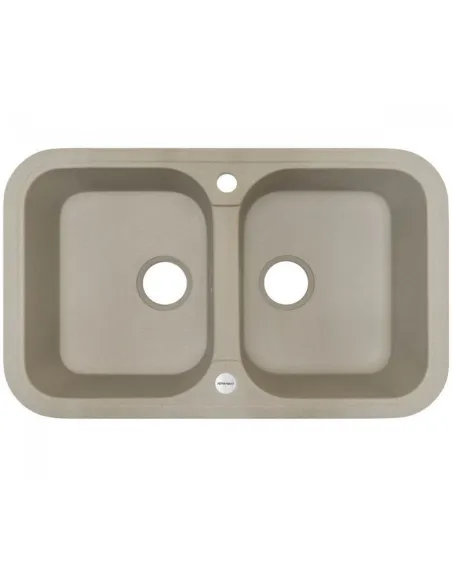 Мойка кухонная каменная Adamant Twins 470х770 мм, прямоугольная, сахара - 1