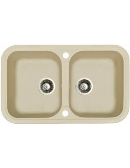 Мойка кухонная каменная Adamant Twins 470х770 мм, прямоугольная, терра - 1