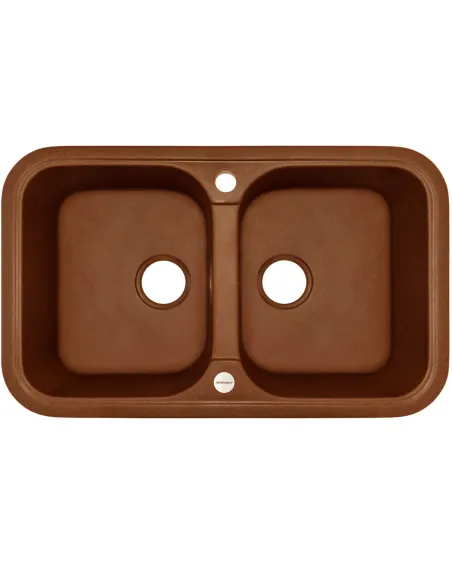 Мойка кухонная каменная Adamant Twins 470х770 мм, прямоугольная, терракотовая - 1
