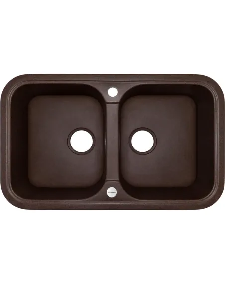 Мийка кухонна кам`яна Adamant Twins 470х770 мм, прямокутна, мокко - 1