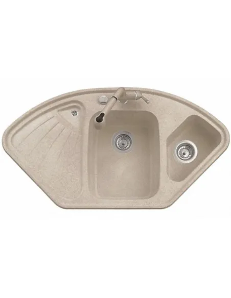 Мойка кухонная каменная Adamant Consensus 575х1060 мм, угловая, терра - 1