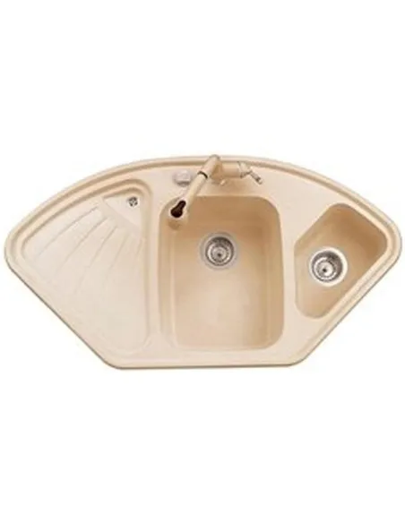 Мойка кухонная каменная Adamant Consensus 575х1060 мм, угловая, айвори - 1