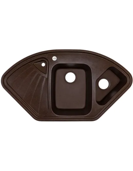 Мойка кухонная каменная Adamant Consensus 575х1060 мм, угловая, мокко - 1