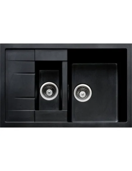 Мойка кухонная каменная Adamant Anila Plus 500х780 мм, прямоугольная, черная - 1