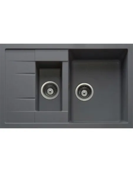 Мойка кухонная каменная Adamant Anila Plus 500х780 мм, прямоугольная, серая - 1