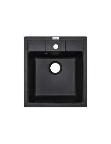 Мийка кухонна кам`яна Adamant Brick 515х460 мм, квадратна, чорна - 2