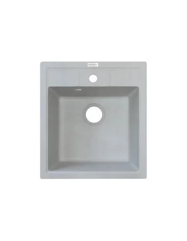 Мийка кухонна кам`яна Adamant Brick 515х460 мм, квадратна, біла з вкрапленням - 2