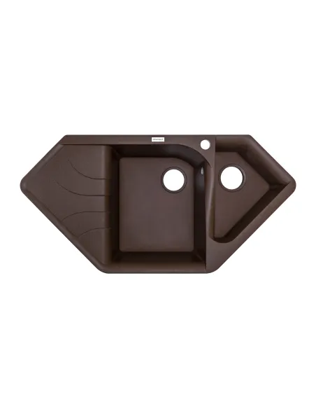 Мойка кухонная каменная Adamant Spirit 500х1000 мм, угловая, коричневая - 1