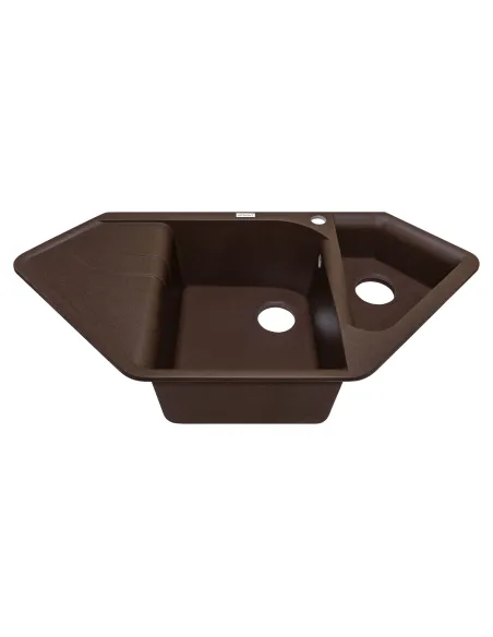 Мойка кухонная каменная Adamant Spirit 500х1000 мм, угловая, коричневая - 2