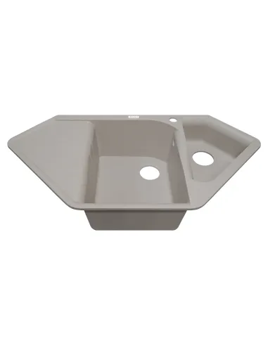 Мойка кухонная каменная Adamant Spirit 500х1000 мм, угловая, светло-бежевая - 2