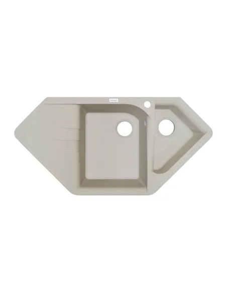 Мойка кухонная каменная Adamant Spirit 500х1000 мм, угловая, айвори - 1