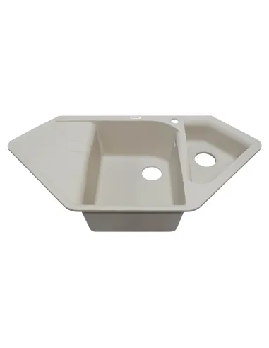 Мойка кухонная каменная Adamant Spirit 500х1000 мм, угловая, айвори - 2