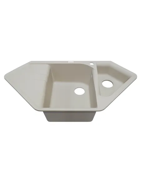 Мойка кухонная каменная Adamant Spirit 500х1000 мм, угловая, айвори - 2