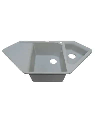 Мойка кухонная каменная Adamant Spirit 500х1000 мм, угловая, светло-серая - 1