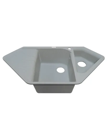 Мойка кухонная каменная Adamant Spirit 500х1000 мм, угловая, светло-серая - 1