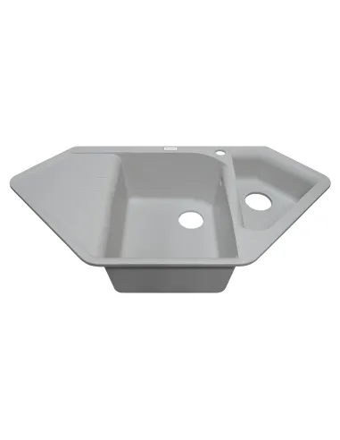 Мийка кухонна кам`яна Adamant Spirit 500х1000 мм, кутова, біла з вкрапленням - 1