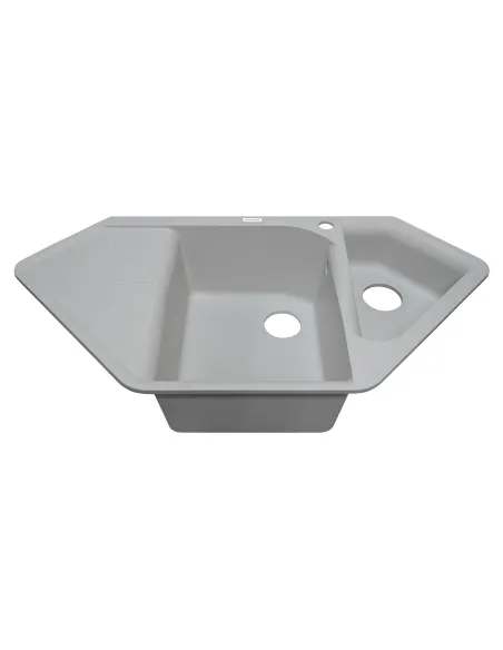 Мийка кухонна кам`яна Adamant Spirit 500х1000 мм, кутова, біла з вкрапленням - 1