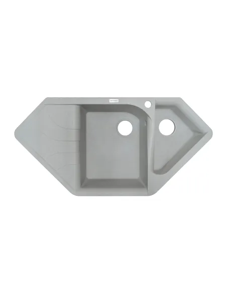 Мийка кухонна кам`яна Adamant Spirit 500х1000 мм, кутова, біла з вкрапленням - 2