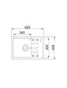 Мойка кухонная каменная Adamant Slim 435х620 мм, прямоугольная, черная - 1