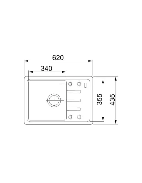 Мойка кухонная каменная Adamant Slim 435х620 мм, прямоугольная, мокко - 1