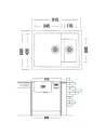 Мойка кухонная каменная Adamant Duplex 500х615 мм, прямоугольная, светло-серая - 1
