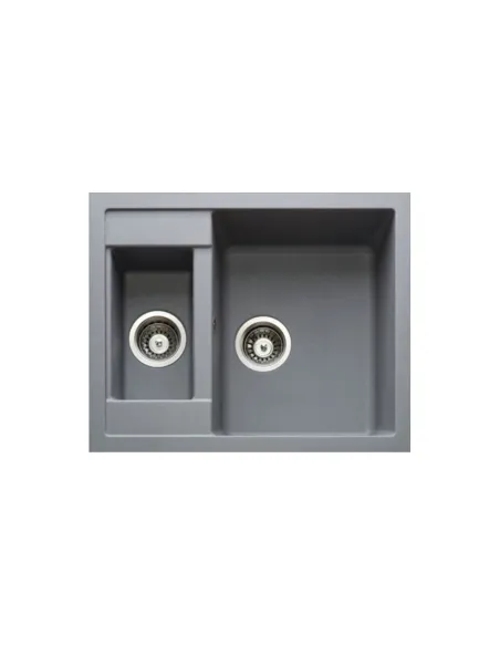 Мойка кухонная каменная Adamant Duplex 500х615 мм, прямоугольная, светло-серая - 3
