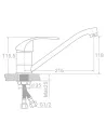 Змішувач для кухні Tau SD-1B243C (40 мм, 250 мм, гайка) - 2