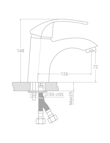 Змішувач для умивальника Tau SD-2A143C (литий, шпилька) - 1