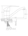 Змішувач для кухні Tau SD-2B143C (40 мм, 150 мм, шпилька) - 1