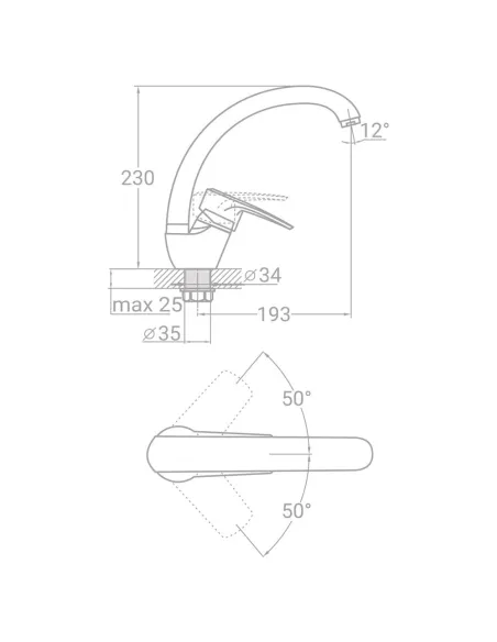 Смеситель для кухни Tau SF-4B139C (40 мм, гайка) - 1