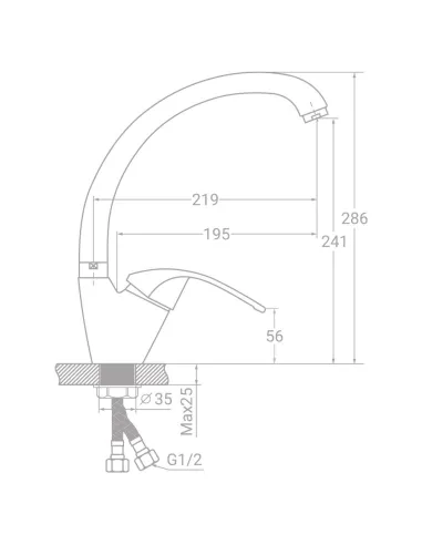 Змішувач для кухні Tau SF-4B439C (40 мм, гайка) - 1