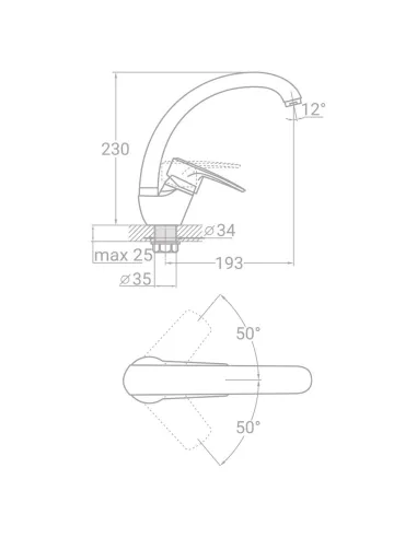 Смеситель для кухни Tau SL-4B143C (40 мм, гайка) - 1