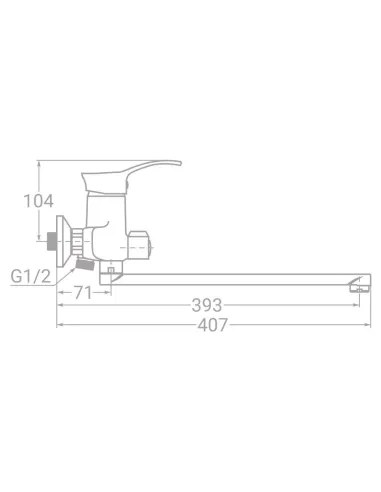 Змішувач для ванни Tau SM-2C244C (350 мм, вбудований дивертор картриджний) - 1