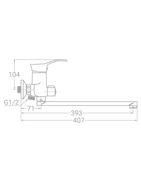 Змішувач для ванни Tau SM-2C244C (350 мм, вбудований дивертор картриджний) - 1
