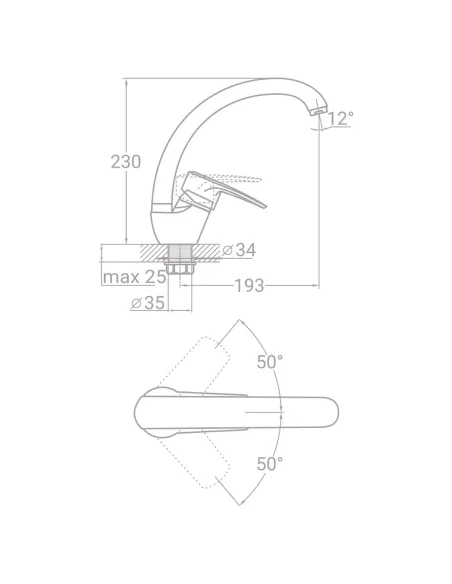 Змішувач для кухні Tau SM-4B144C (40 мм, гайка) - 2