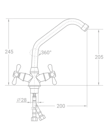 Змішувач для кухні Tau VD-4B161C (гайка) - 1