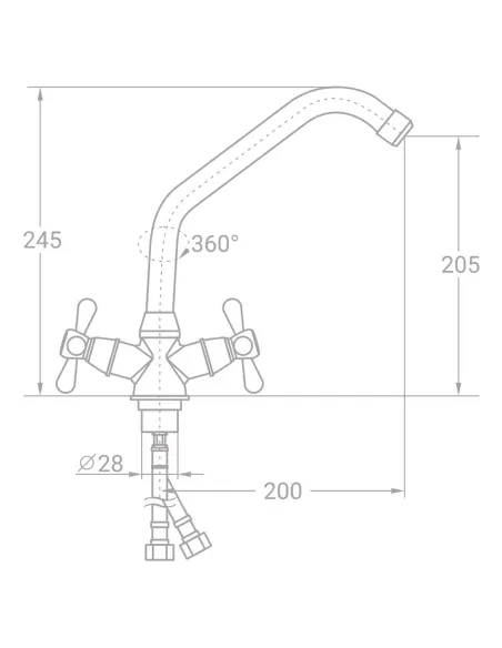 Змішувач для кухні Tau VD-4B161C (гайка) - 1